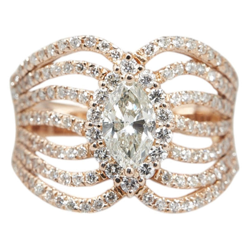 K18PG Pink Gold Diamond Ring 14.5