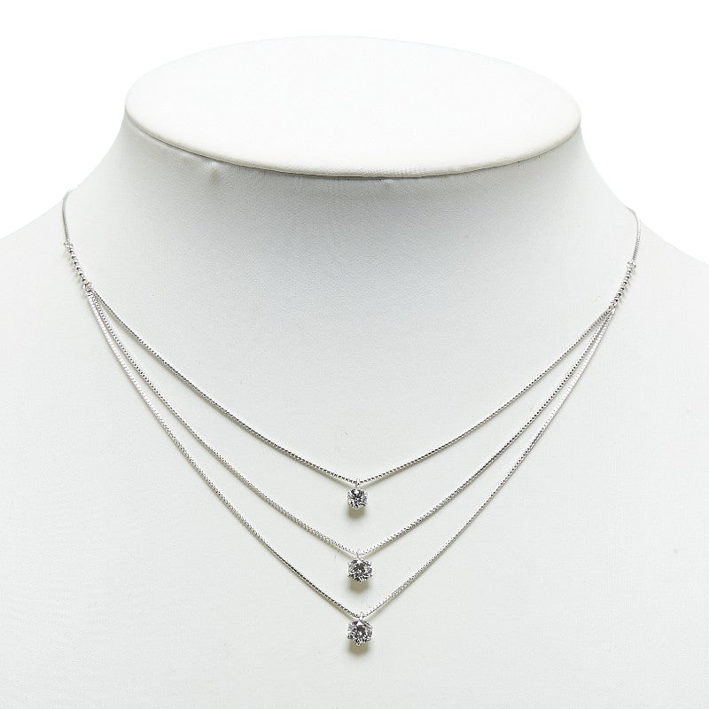 K18WG White Gold Diamond 1.011ct Necklace