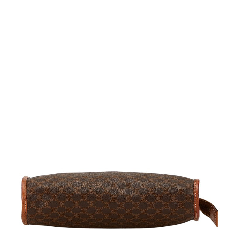 Celine Macadam Brown PVC Leather Pouch