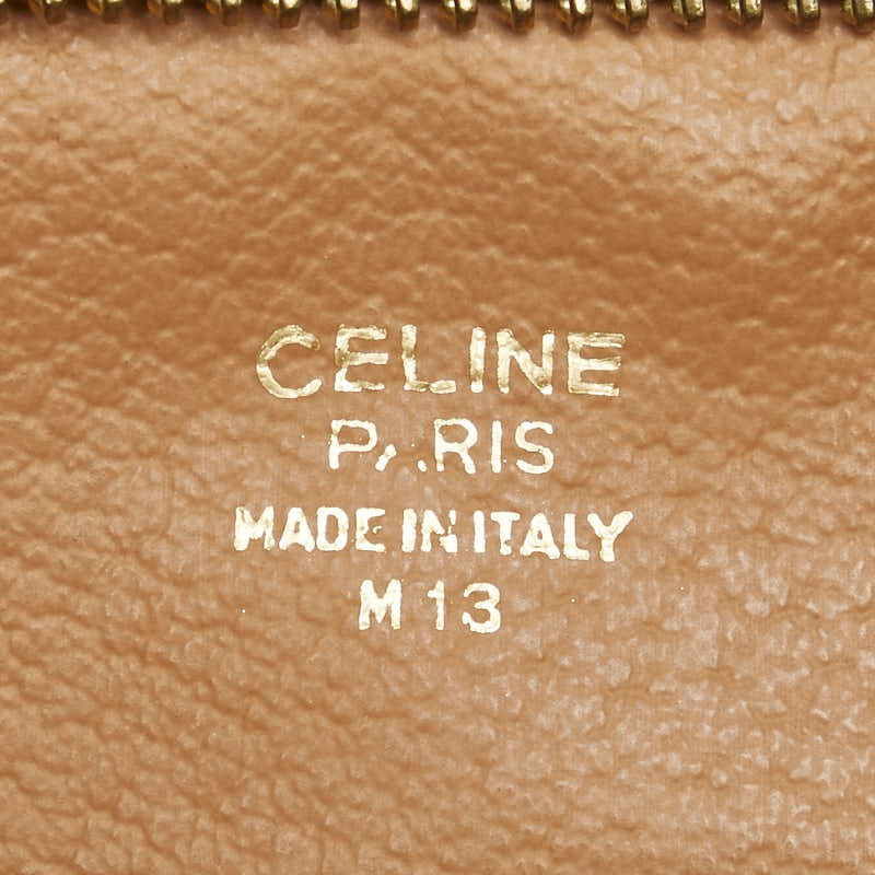 Celine Macadam Brown PVC Leather Pouch