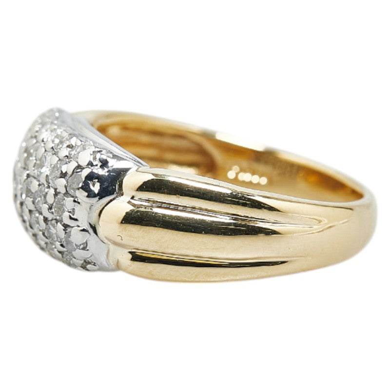 K18YG Yellow Gold Pt900 Platinum Diamond Ring