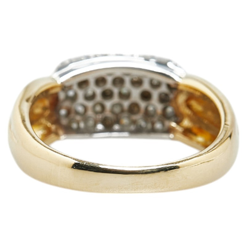 K18YG Yellow Gold Pt900 Platinum Diamond Ring