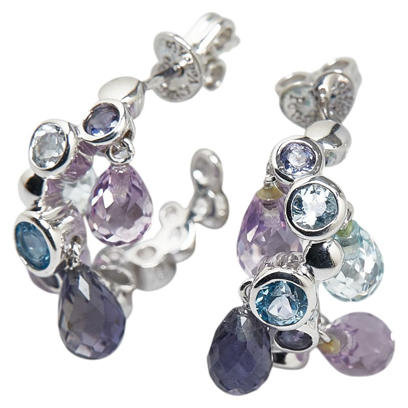 Ponte Vecchio K18WG White Gold Gemstone Earrings