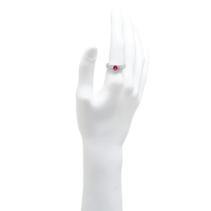 Pt900 Platinum Ruby 0.67ct Diamond 0.59ct Ring