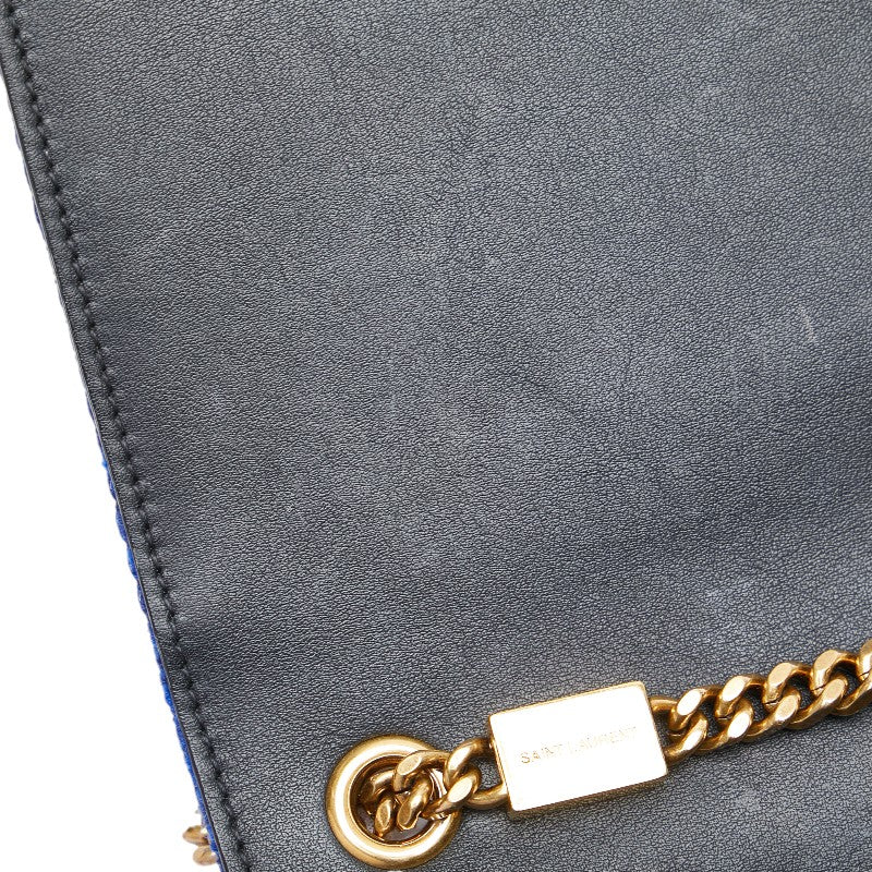 Yves Saint Laurent Tweed YSL Logo Chain Shoulder Bag