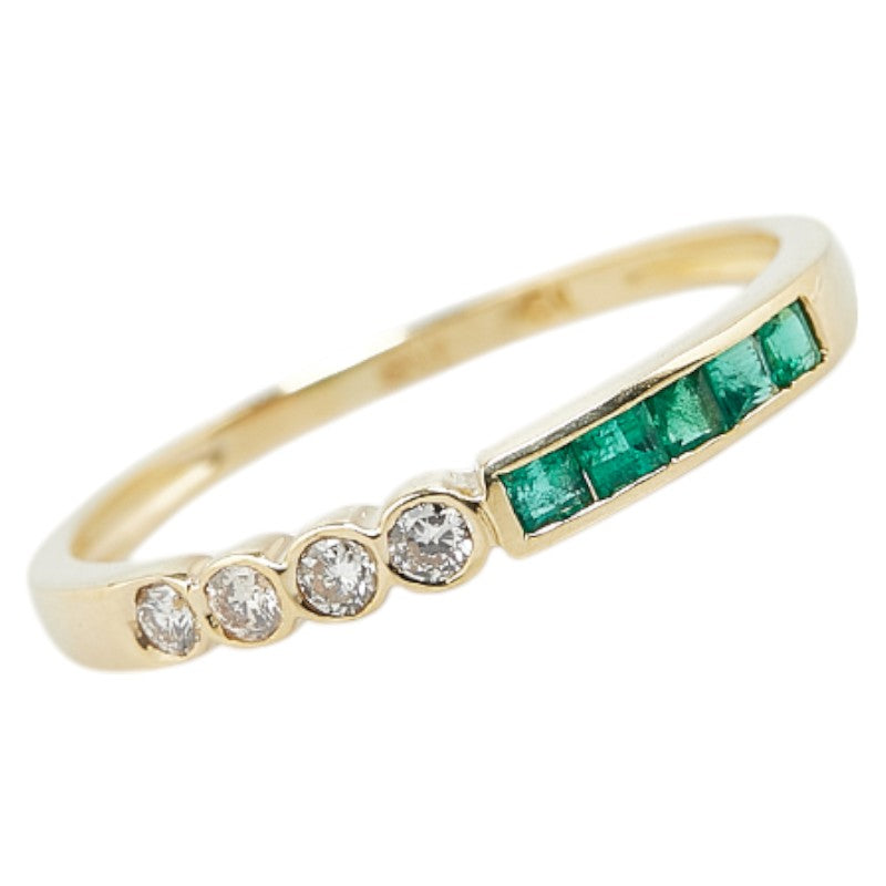 K18YG Emerald Diamond Ring