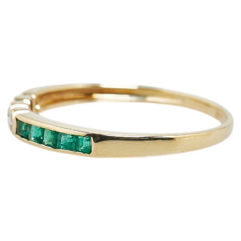 K18YG Yellow Gold Emerald Diamond Ring