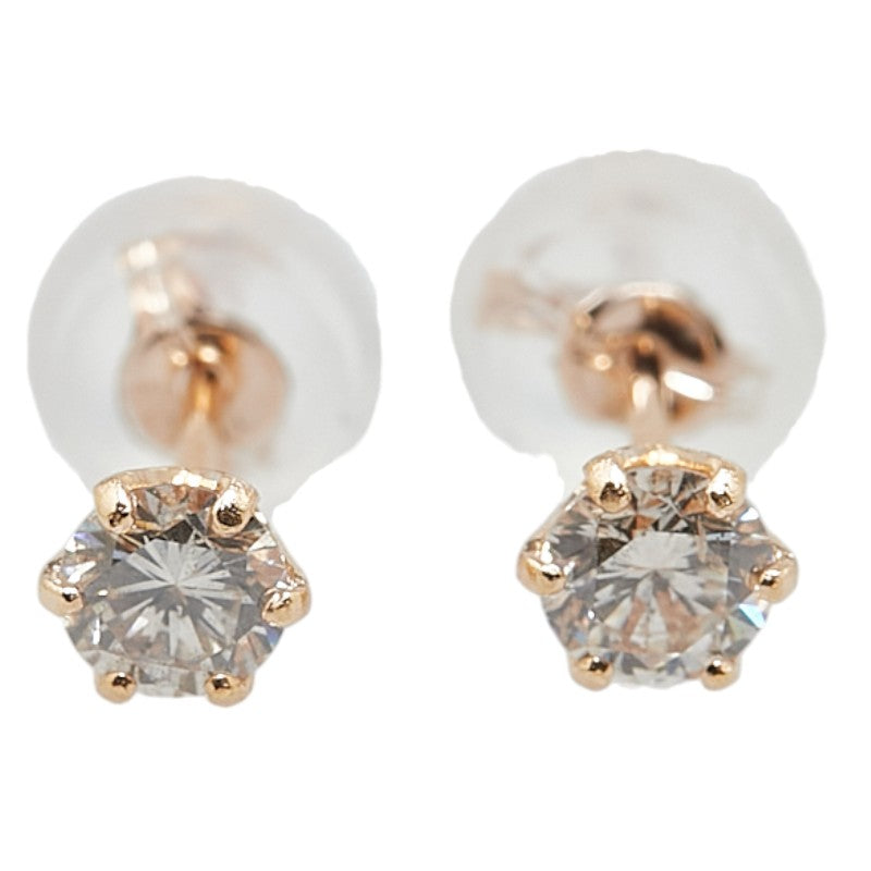 K18PG Pink Gold Diamond Stud Earrings