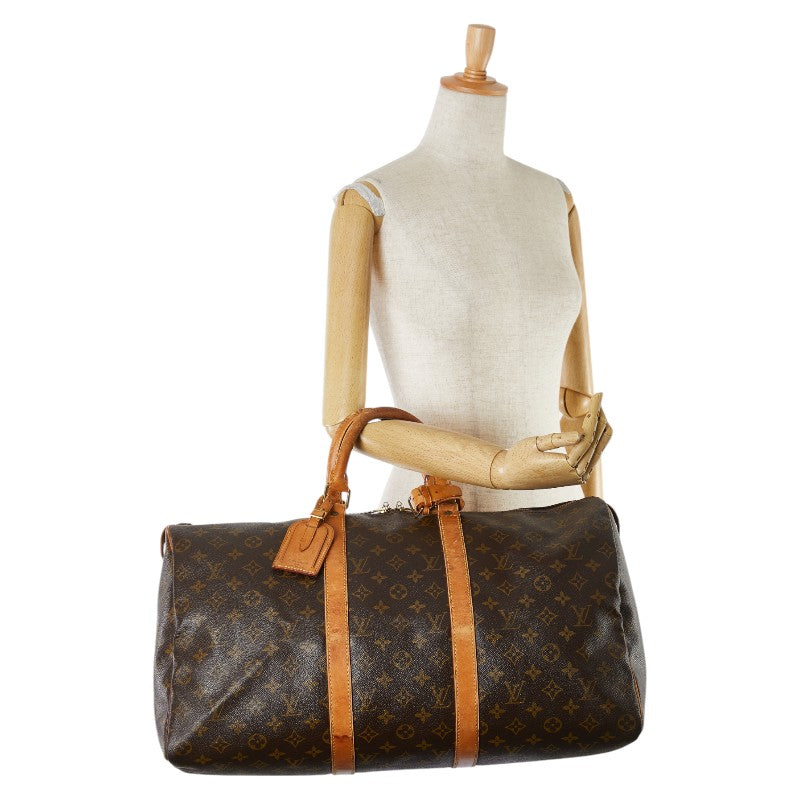 Louis Vuitton Monogram Keepall 50 Travel Bag Brown