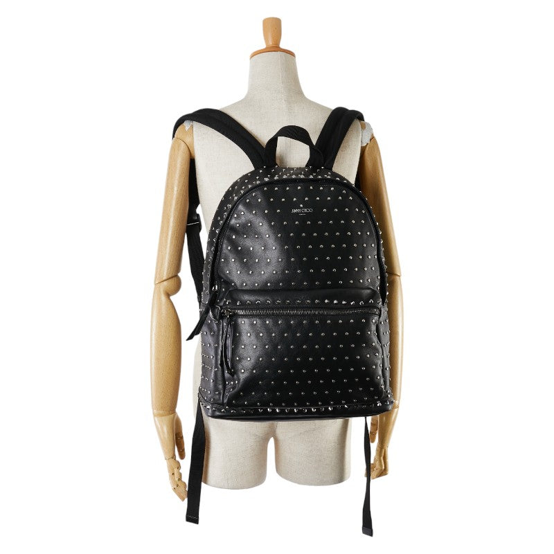 Jimmy Choo Leather Studded Backpack Black