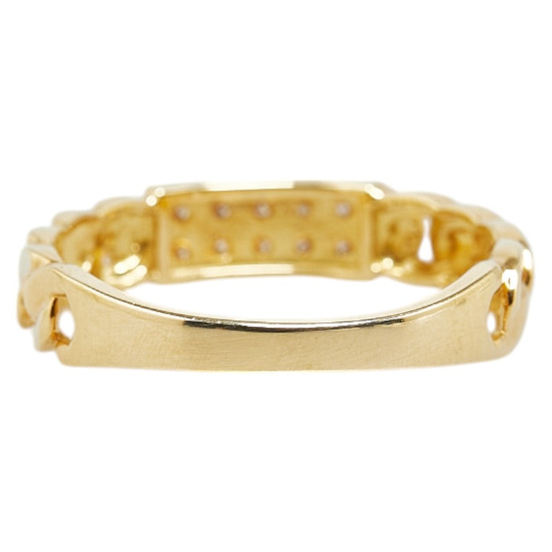 K18YG Yellow Gold Diamond Chain Motif Ring