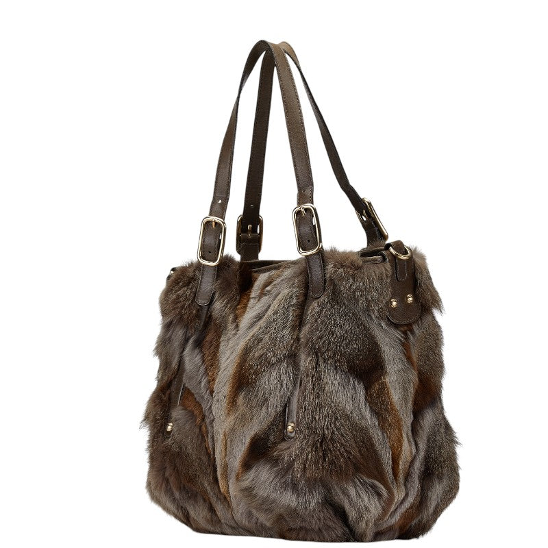 Tod's Fur Leather 2WAY Handbag Shoulder Bag