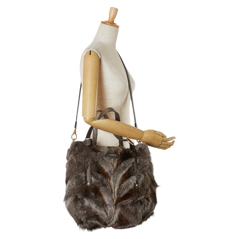 Tod's Fur Leather 2WAY Handbag Shoulder Bag