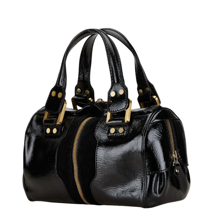 Jimmy Choo Suede Patent Leather Handbag