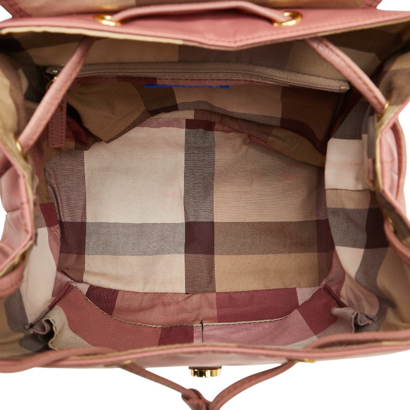 Burberry Nylon Leather Check Backpack