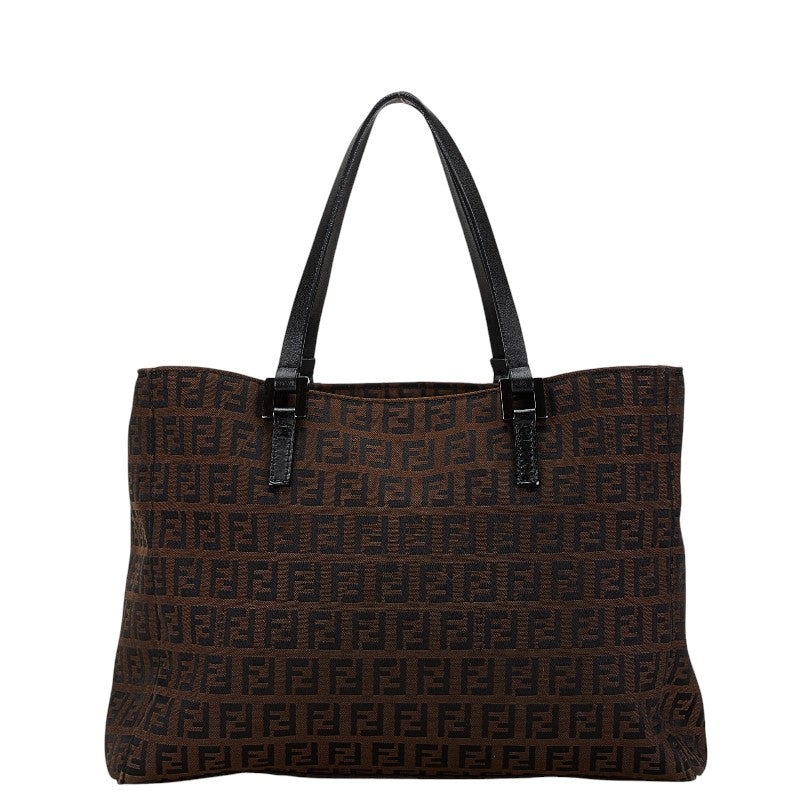 Fendi Zucca Canvas Leather Tote Bag 8BH018