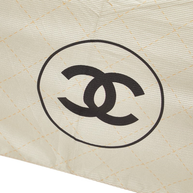 Chanel Nylon Folding Umbrella Beige Black