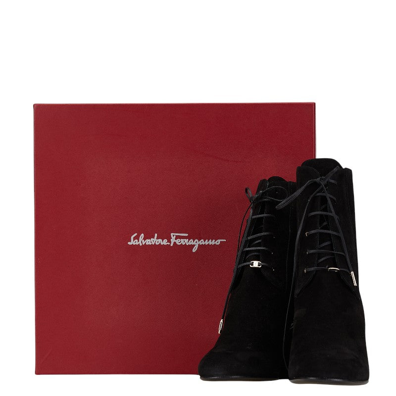 Salvatore Ferragamo Suede Leather Lace-Up Boots