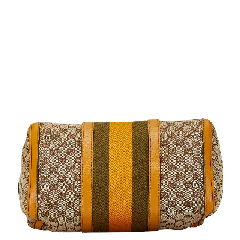 Gucci GG Canvas Boston Bag 2WAY Beige Yellow