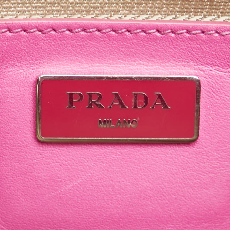 Prada Leather Canvas Canapa City Handbag