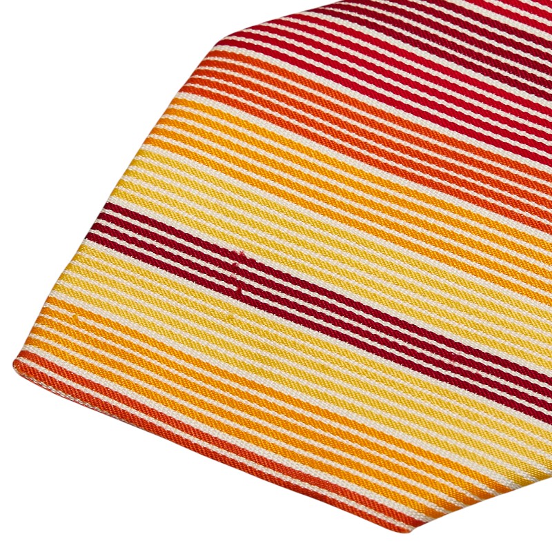 Hermes Silk Tie Red Orange Multicolor