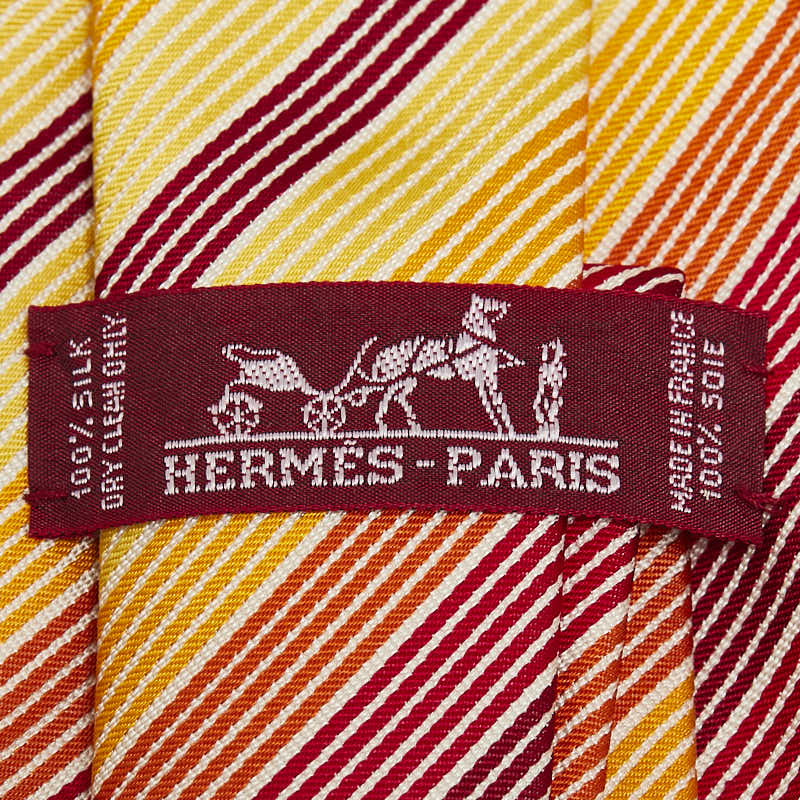 Hermes Silk Tie Red Orange Multicolor