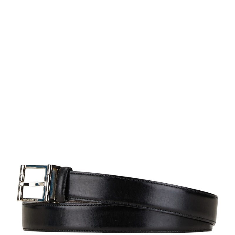 Bvlgari Leather Belt Black Brown Silver