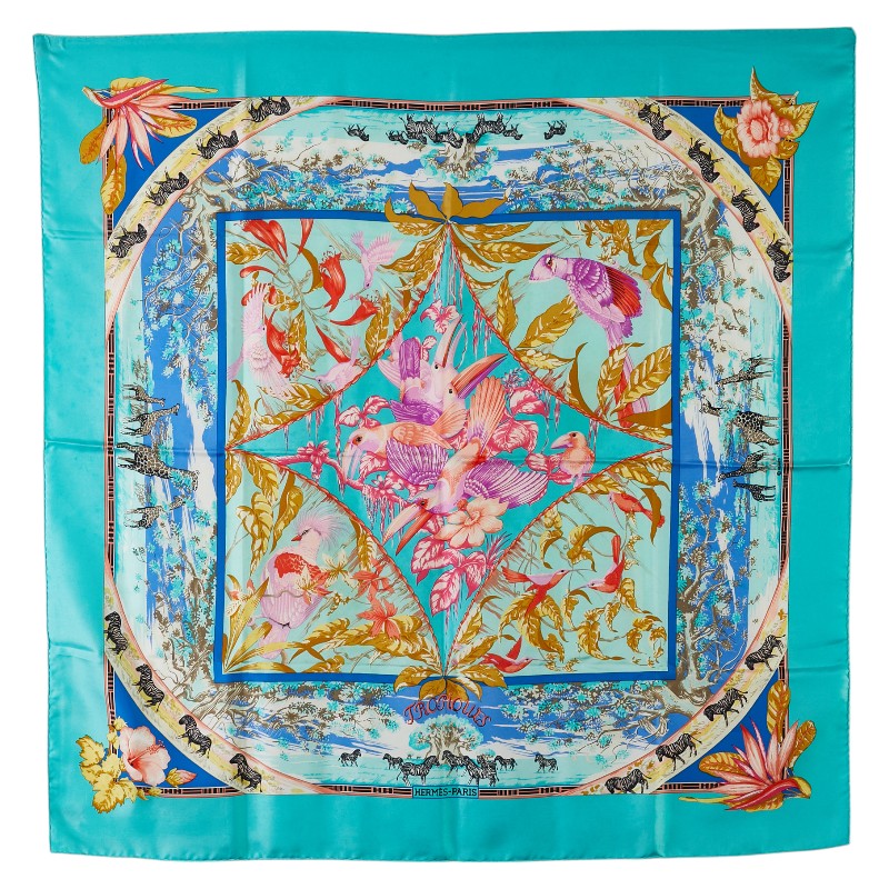 Hermes Silk Scarf Tropiques Tropical