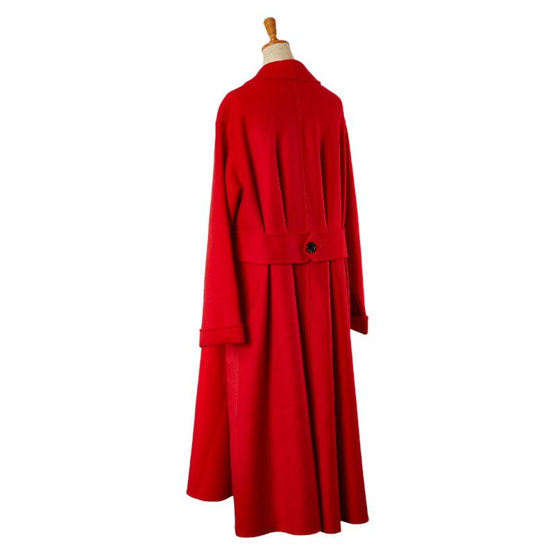 Dior Cashmere Side Slit Belt Coat Red