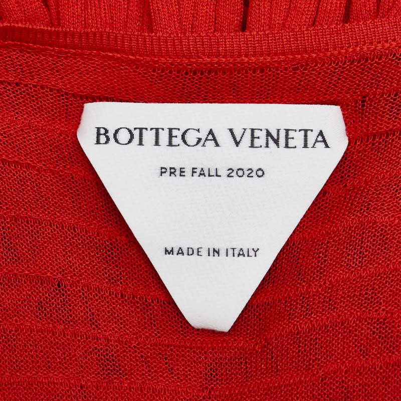 Bottega Veneta Fringe Top XS Cotton Silk Red