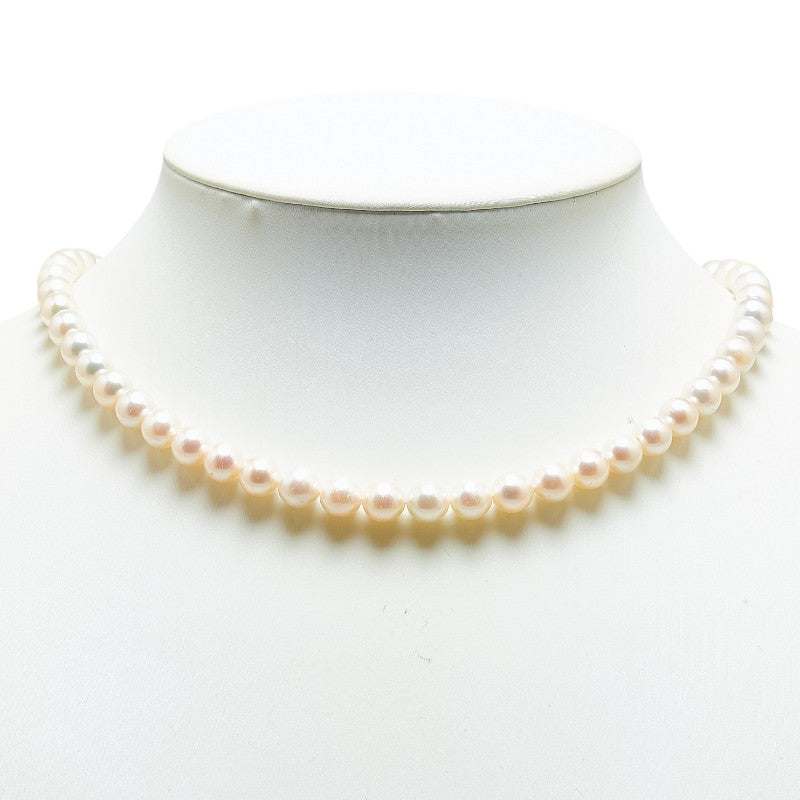 SV925 Silver Akoya Pearl Flower Necklace