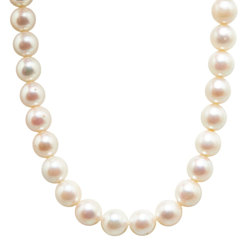 SV925 Silver Akoya Pearl Flower Necklace