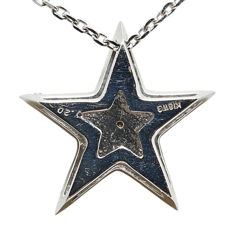 K18WG White Gold Diamond Star Necklace