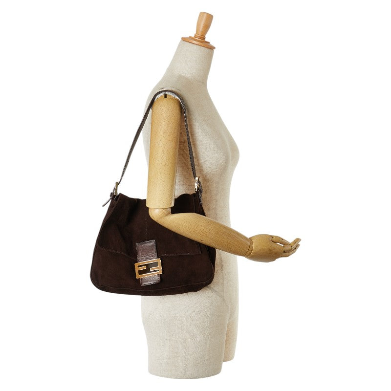 Fendi Velour Leather Mamma Bucket Shoulder Bag