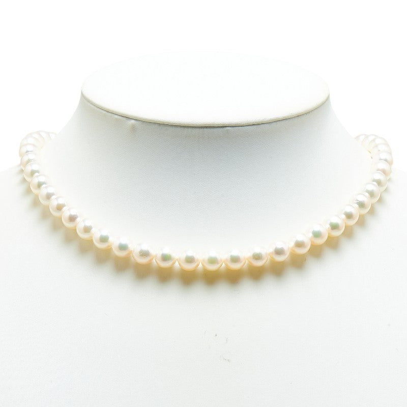 SV925 Silver Akoya Pearl Flower Necklace