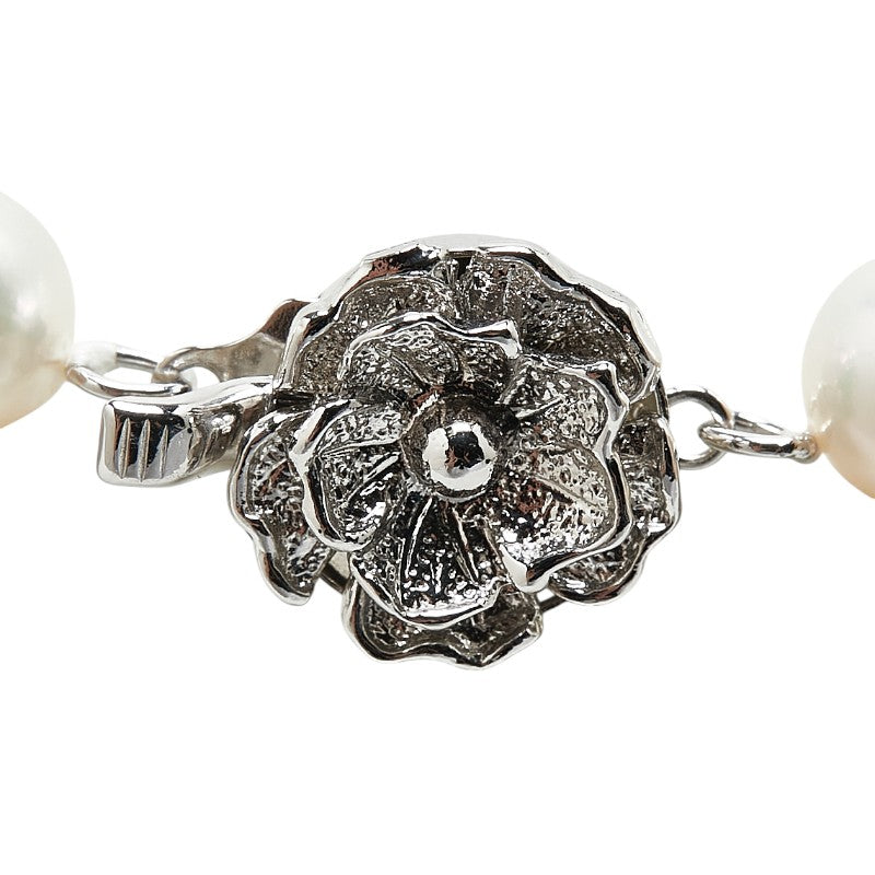 SV925 Silver Akoya Pearl Flower Necklace