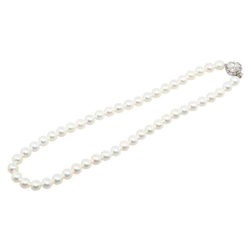 SV925 Silver Akoya Pearl Flower Necklace