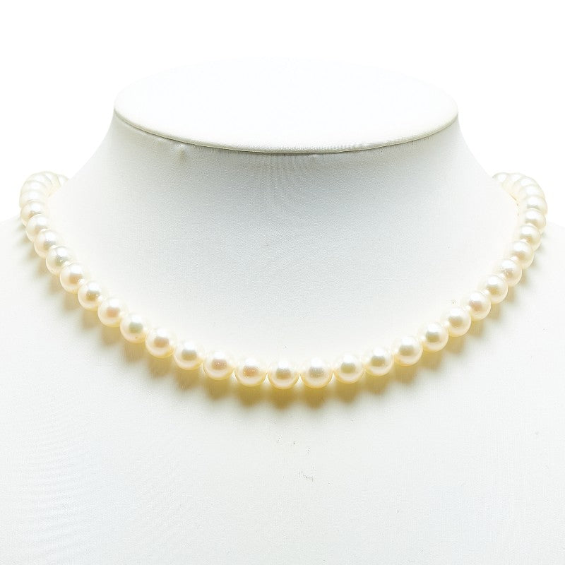 SV925 Silver Akoya Pearl Flower Necklace