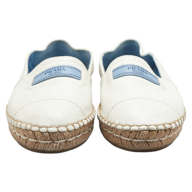 Prada Leather Canvas Flat Shoes