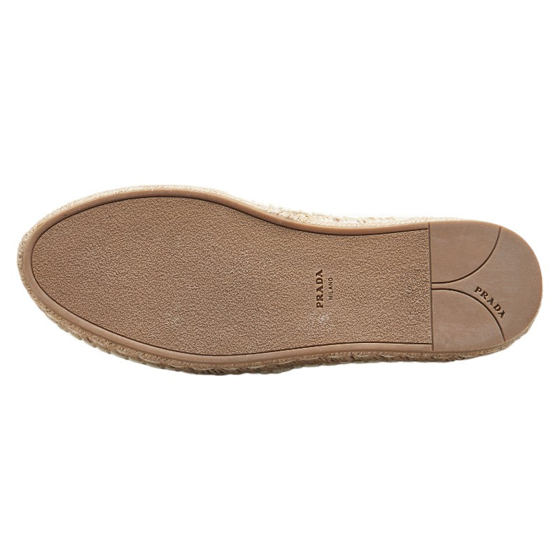 Prada Leather Canvas Flat Shoes