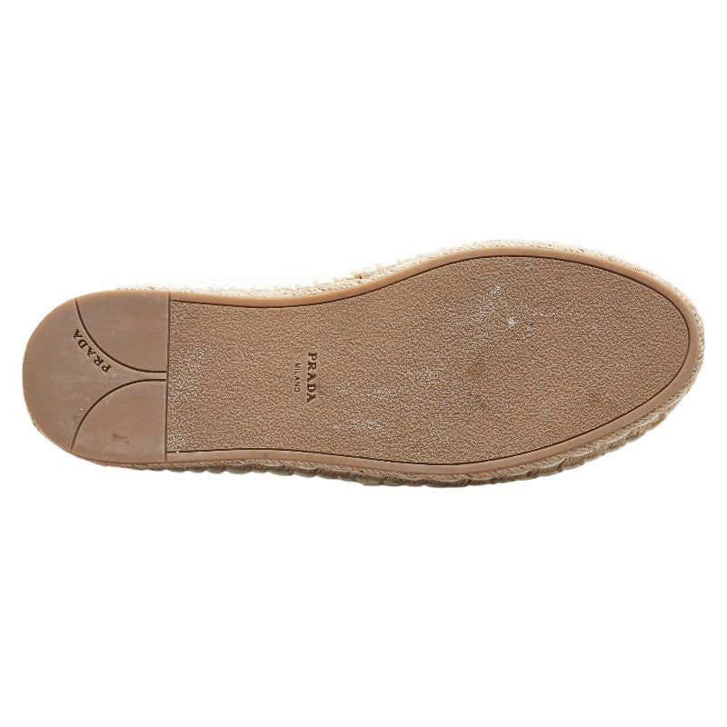 Prada Leather Canvas Flat Shoes