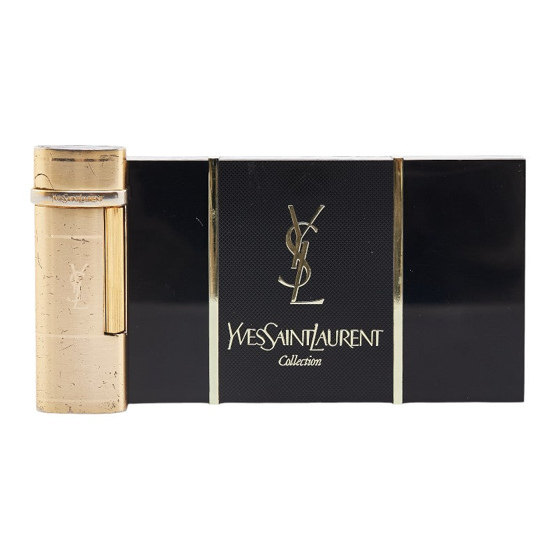 Yves Saint Laurent YSL Logo Gas Lighter Gold