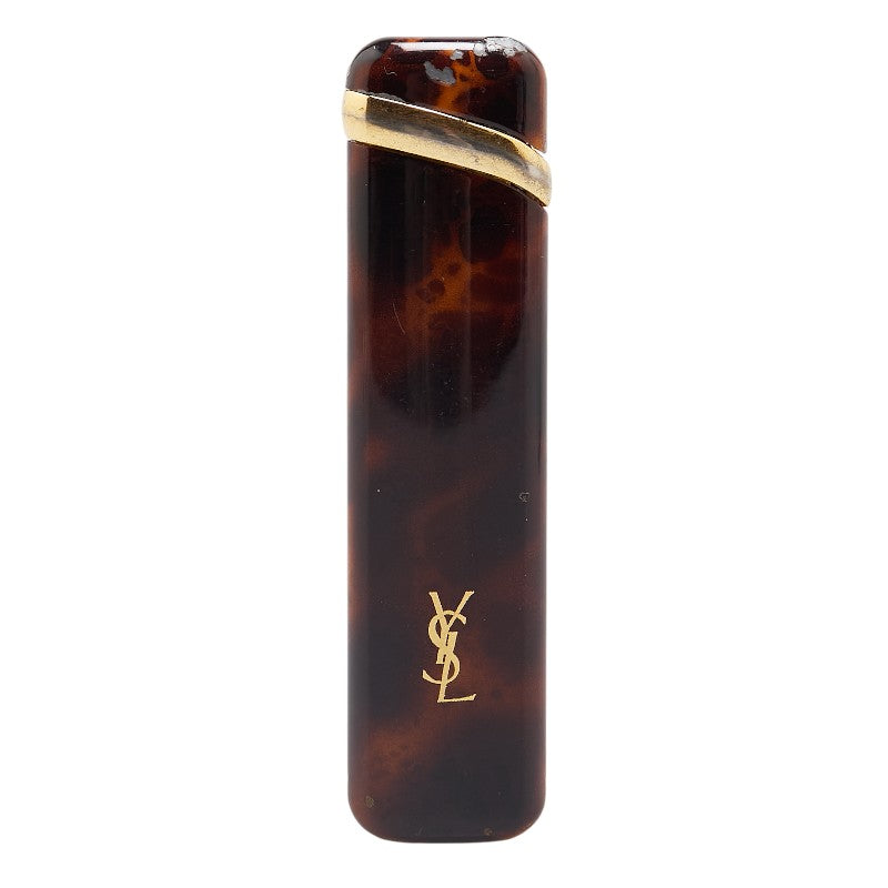 Yves Saint Laurent YSL Logo Gas Lighter Gold Brown