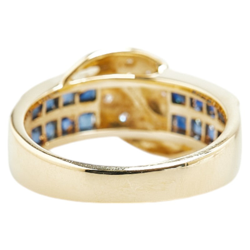 K18YG Yellow Gold Sapphire Diamond Ring