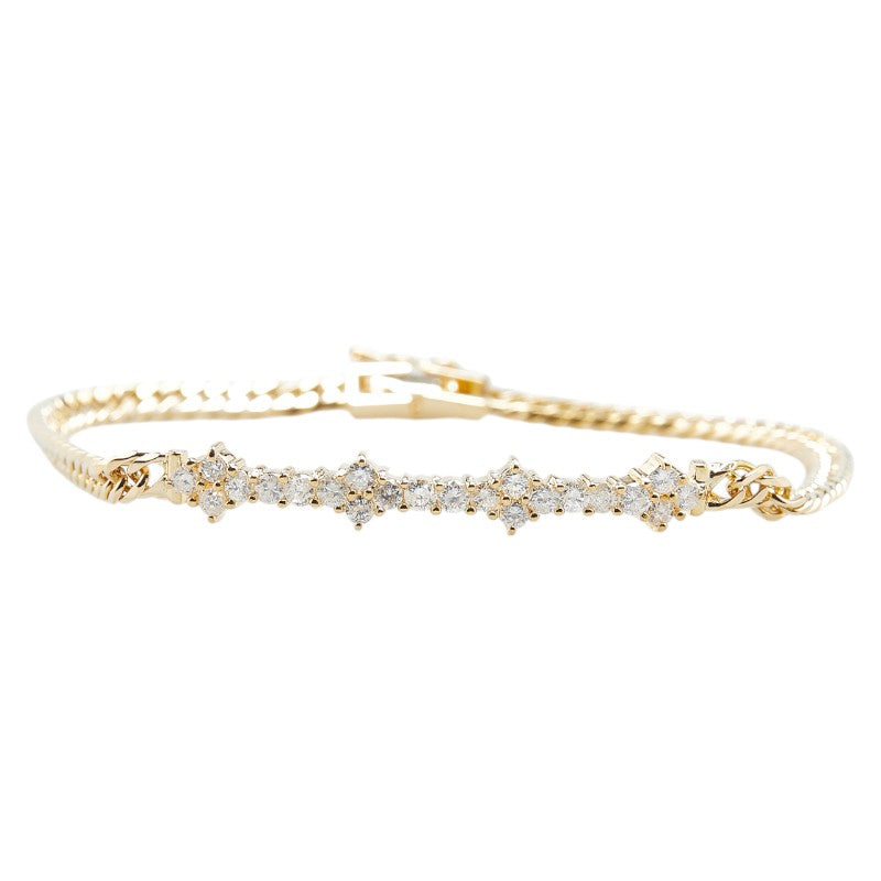 K18YG Yellow Gold Diamond Bracelet 0.88ct