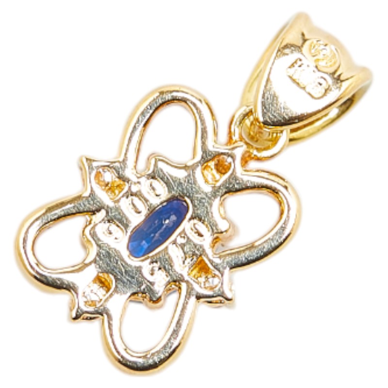 Tasaki Yellow Gold Sapphire Diamond Pendant