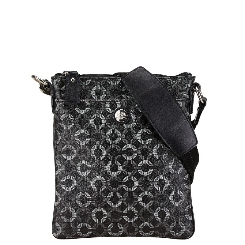 Coach Signature Shoulder Bag 43625 Black PVC Leather