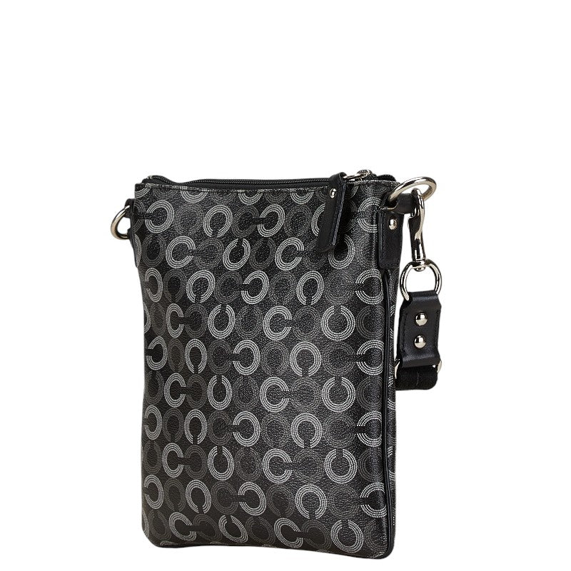 Coach Signature Shoulder Bag 43625 Black PVC Leather