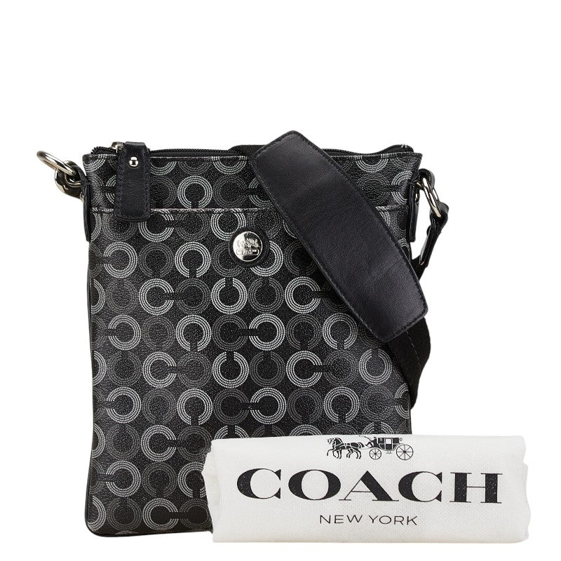 Coach Signature Shoulder Bag 43625 Black PVC Leather