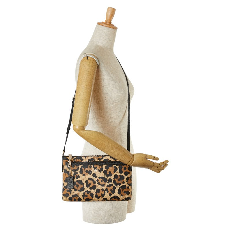 Coach Leopard Shoulder Bag 36326 PVC Leather